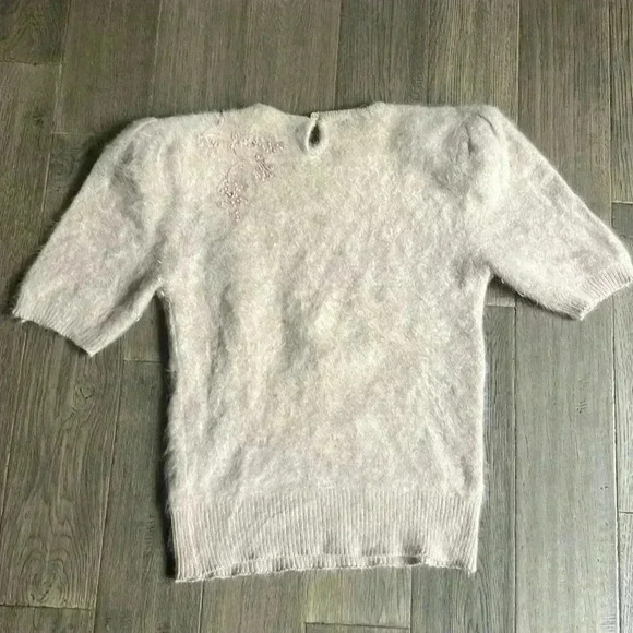 🔥ALISON H.🔥 | Vintage light pink angora rabbit hair short sleeve  sweater - Picture 11 of 12